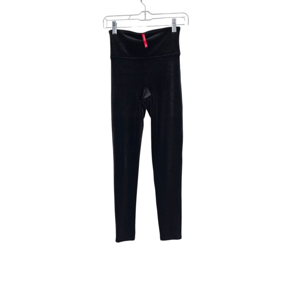 SPANX Shiny Velvet High Waisted LEGGINGS-BLACK-#2070-Size Small‎
